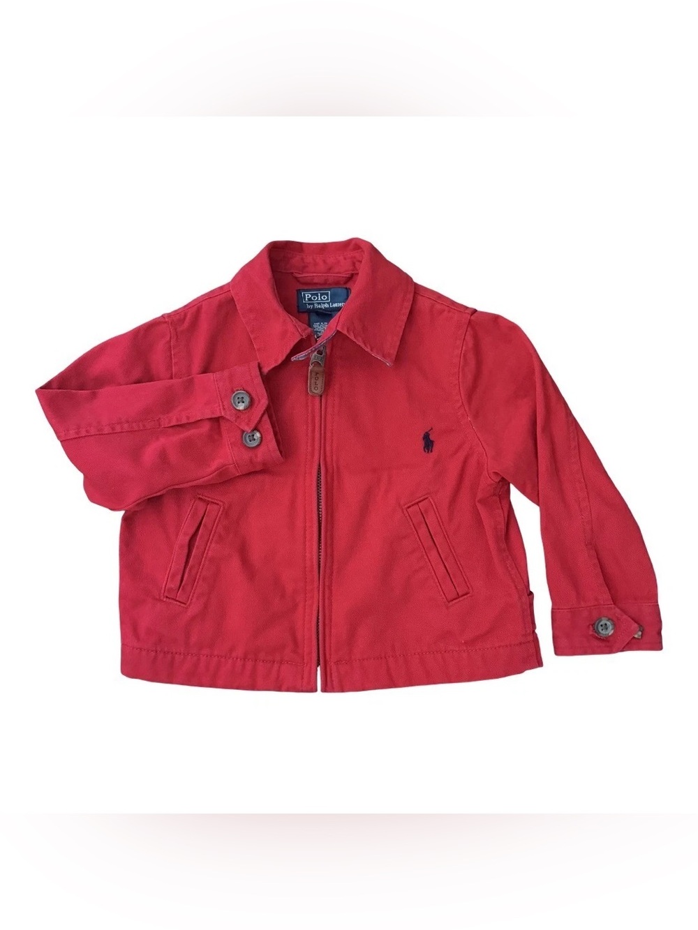 Polo by Ralph Lauren Red Kids Cotton Zip Jacket size 12 months